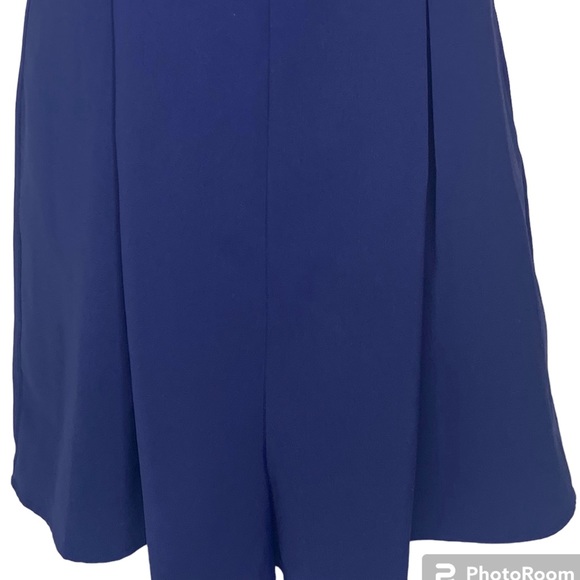 Design Lab Women’s 1 Piece Shorts Jumpsuit Romper L Navy Blue Sleeveless V-Neck - Picture 7 of 14